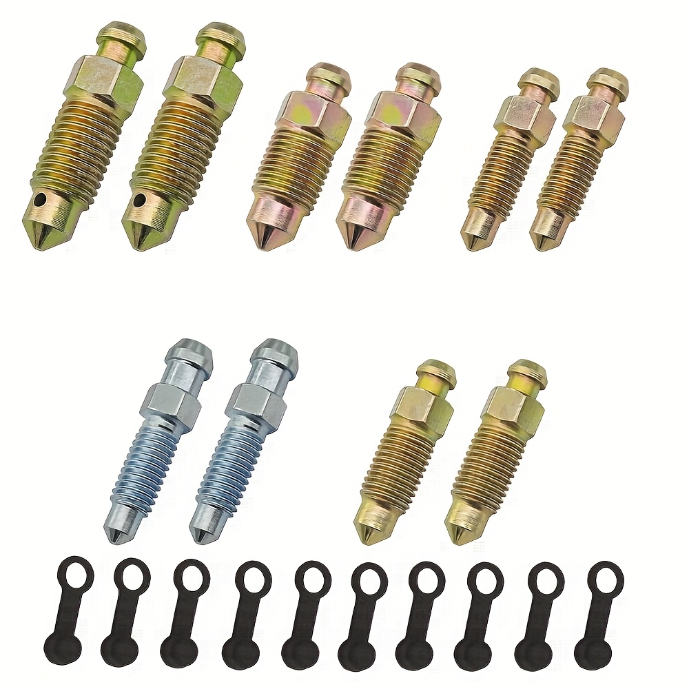 10pcs Screws (m8 X 28 Mm, M6 X 29 Mm, M10 X 29 Mm, M7 X 30 Mm, M10 X 33 Mm), Pointed Drain Plugs, Screws With Dust Caps