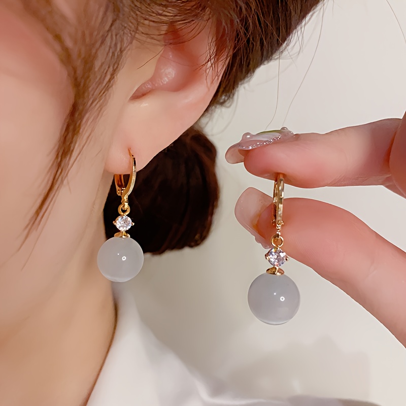 TEMU 1 Par de Pendientes de con Piedra, Adecuados para que las Mujeres los Todo el Año, Pendientes Colgantes, Joyería para Fiestas, Regalos, Sin