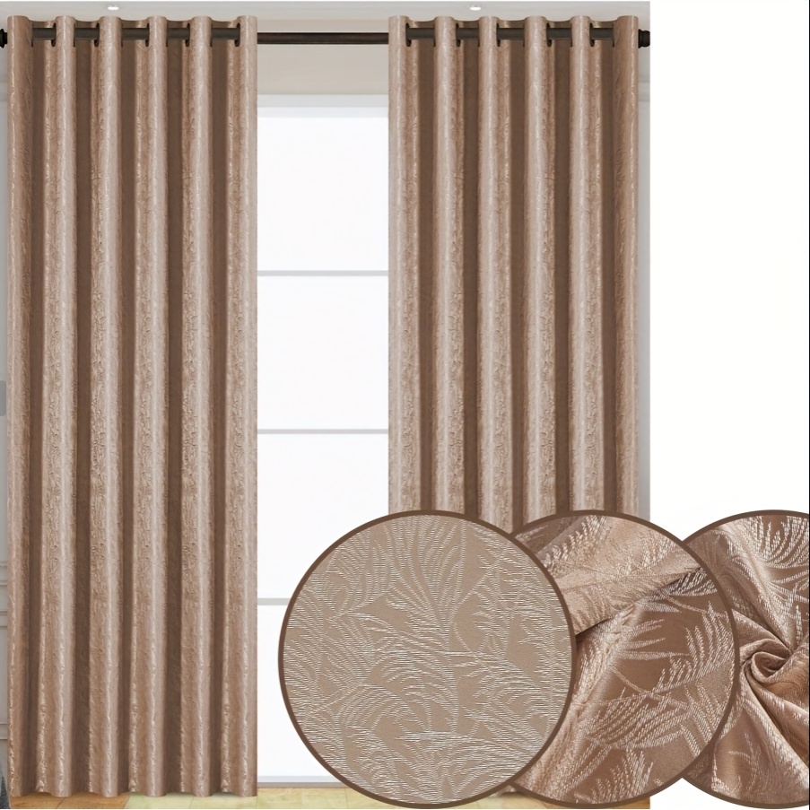 1pc Of Thick Cloth Curtain, Jacquard Blackout Curtain, Reed Pattern, Size 140cm*260cm