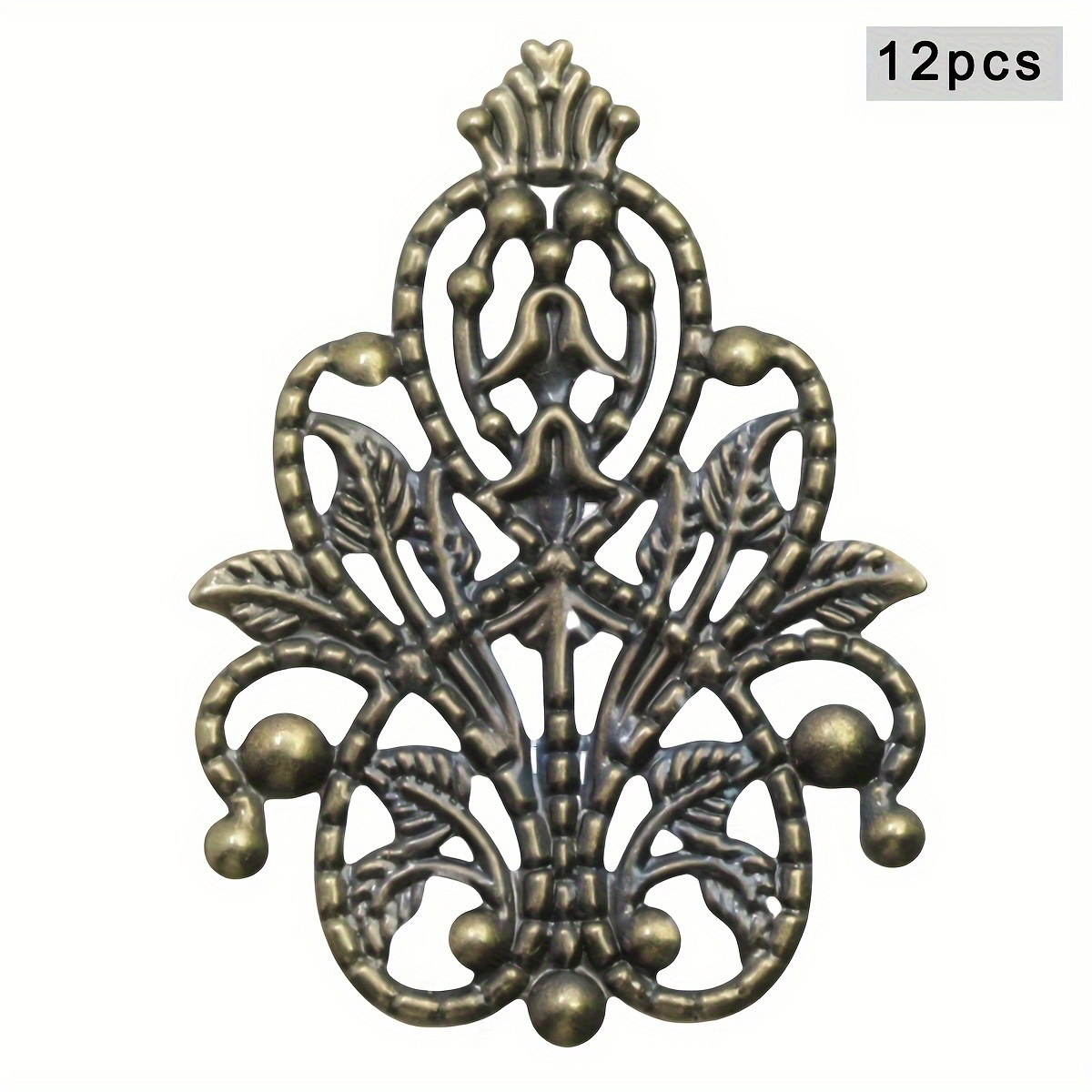 12pcs 36x48mm Hollow Floral Retro Diy Album Decorative Corner Flower Ornaments Decorative Accessories