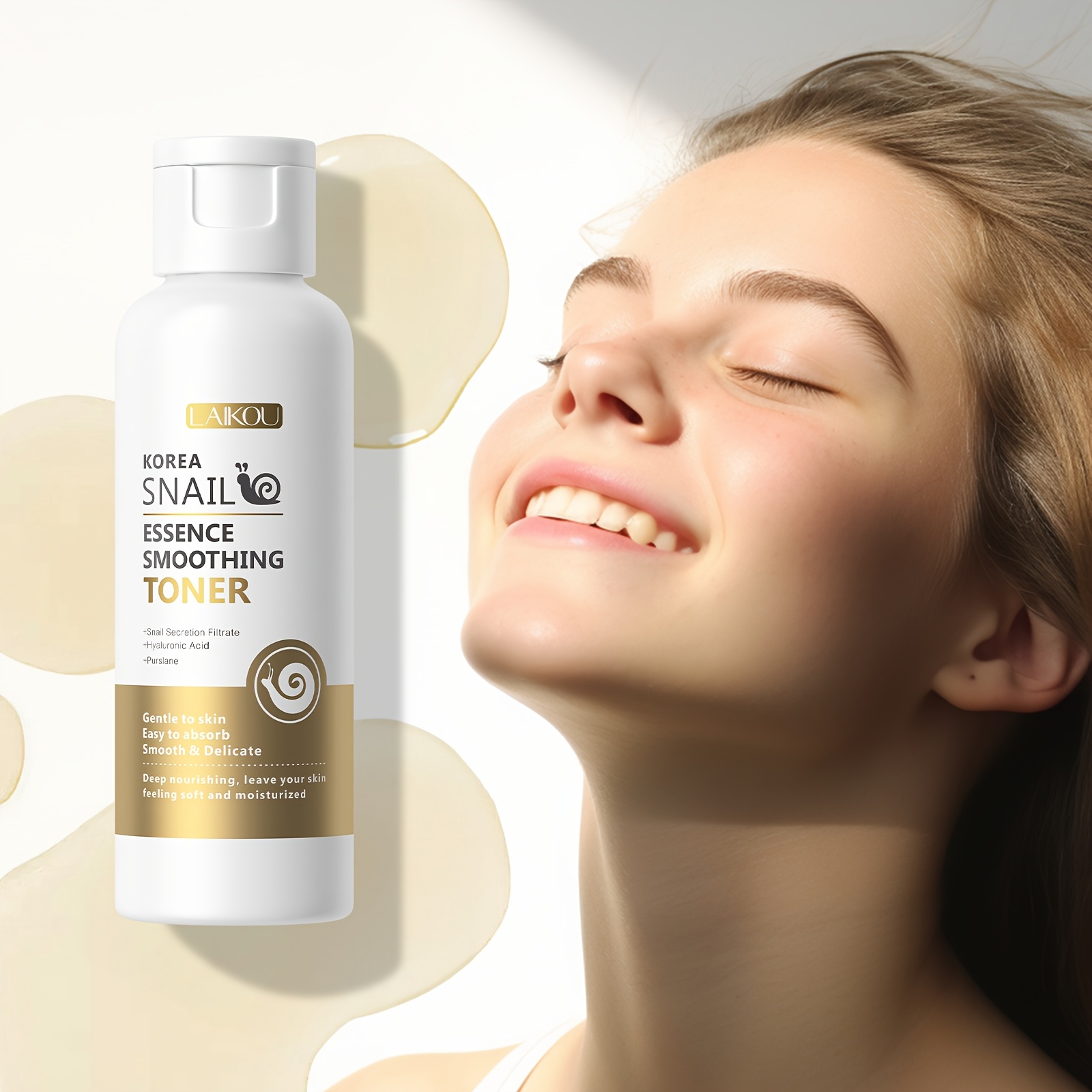 Image of Laikou Snail Smoothing Toner 100ml, Deep Hydrating, With Hyaluronic Acid & Alpha-arbutin, Gentle To Skin
