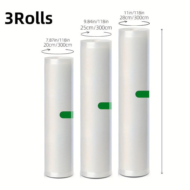 

3 rouleaux de sacs sous vide Agashe - 5 m , multi-largeurs (24,6 cm, 27,7 cm, 35,2 cm), pour solutions d'emballage flexible et , parfaits pour ou , longueur personnalisable pour sous-vide et stockage