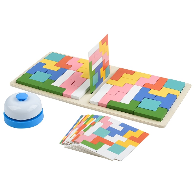 Image of Wooden Couple Building Game Wooden Educational Toy Two-person Game Parent- Interaction Competitive Tabletop Party Exercise Thinking Cute Birthday Gift Christmas Thanksgiving Easter Perfect Gift