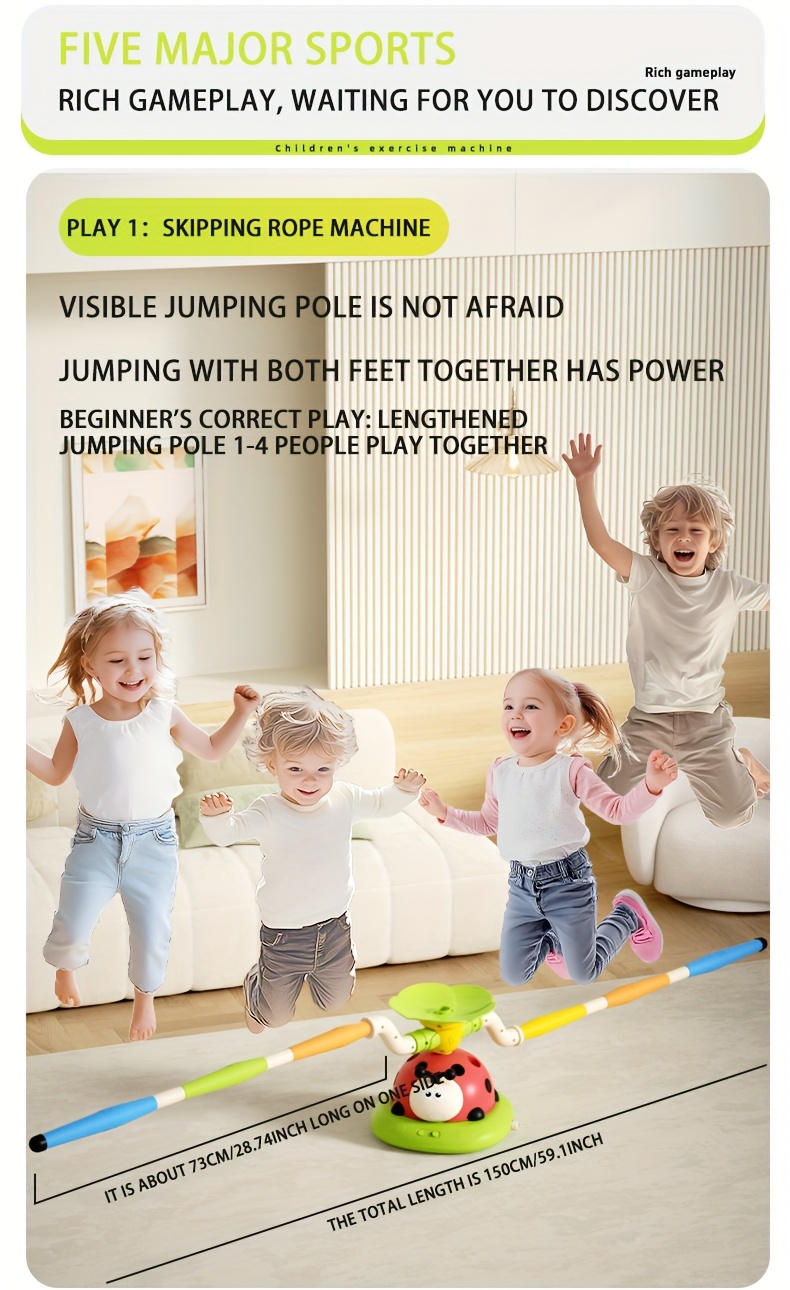 ladybug sports toy indoor outdoor jump rope hoop rocket for ball