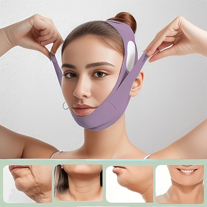 v-gesichtsstraffungsmaske, verstellbar zur reduzierung von doppelkinn, gesichtsstraffung, atmungsaktiv, hautfreundlich, formende bandage, wiederverwendbar