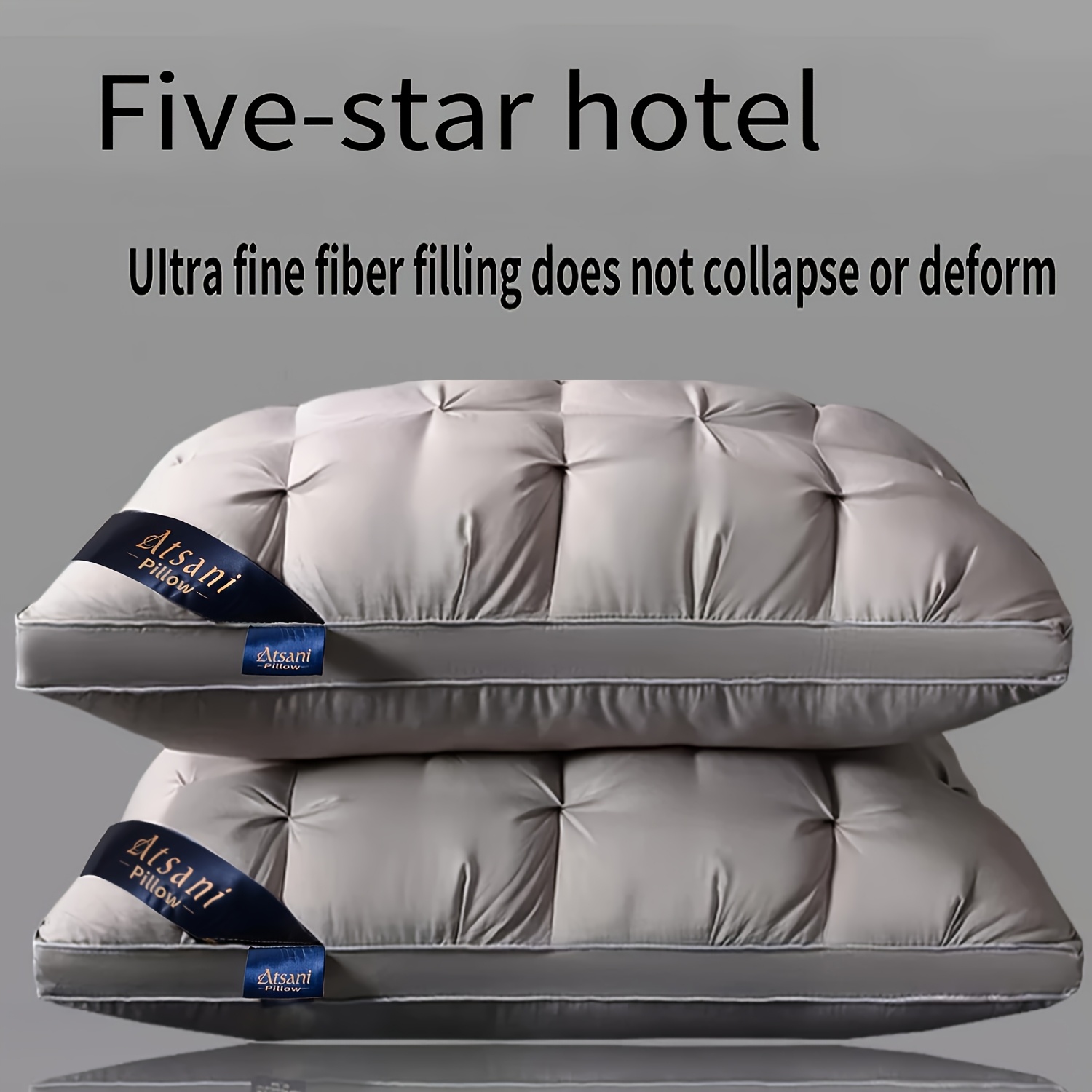 E-shop 2er-Pack Komfortables Brotkissen | Nackenstütze für Seiten, Rücken- und Bauchschläfer, Ideal für Zuhause und Hotel, Polyesterfüllung, Bezug,
