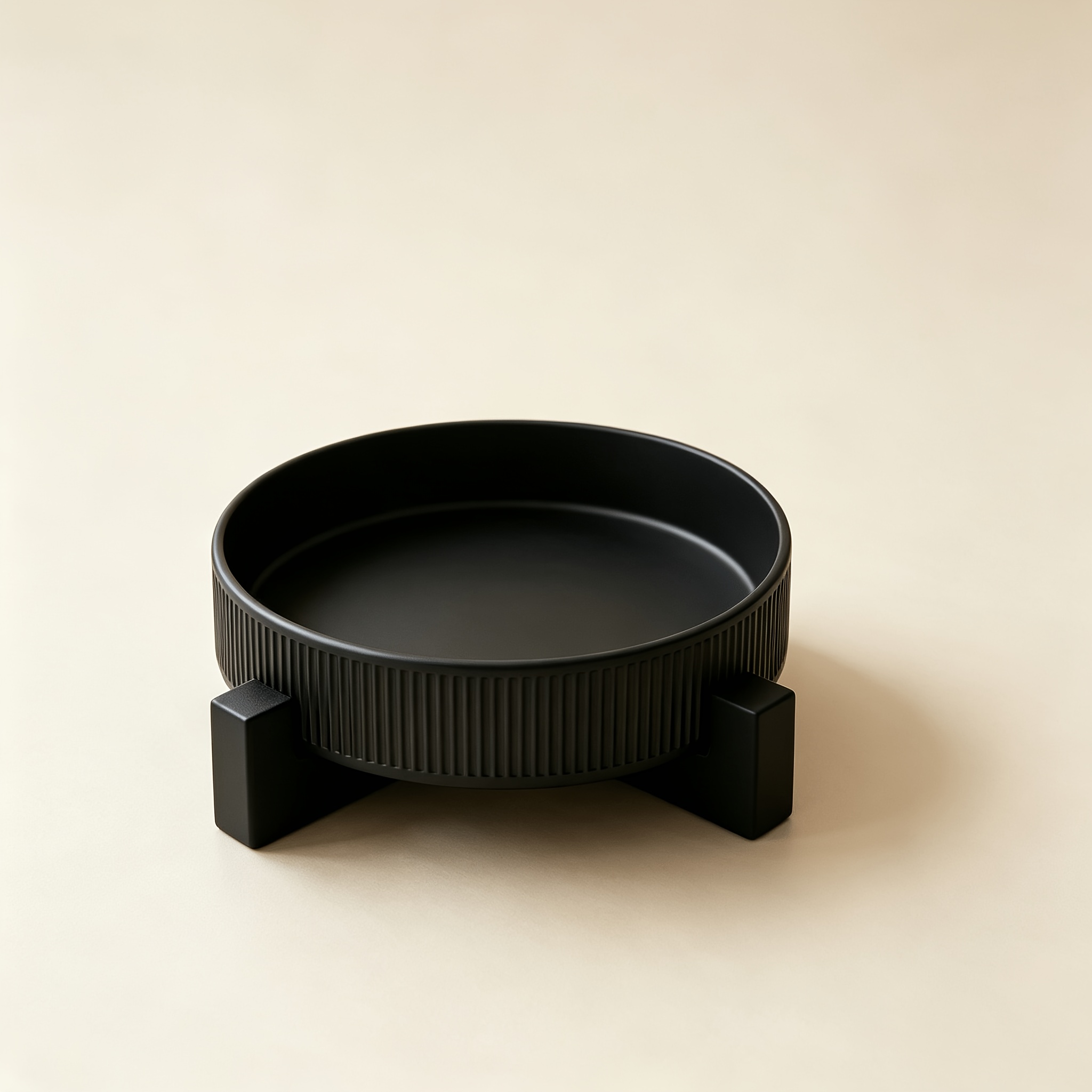 TEMU 1pc Of Japanese Nordic-style Round Storage Tray And Decorative Stand, Vertical Stripe Round High-footed Decorative Storage Tray, 5.91inch Matte