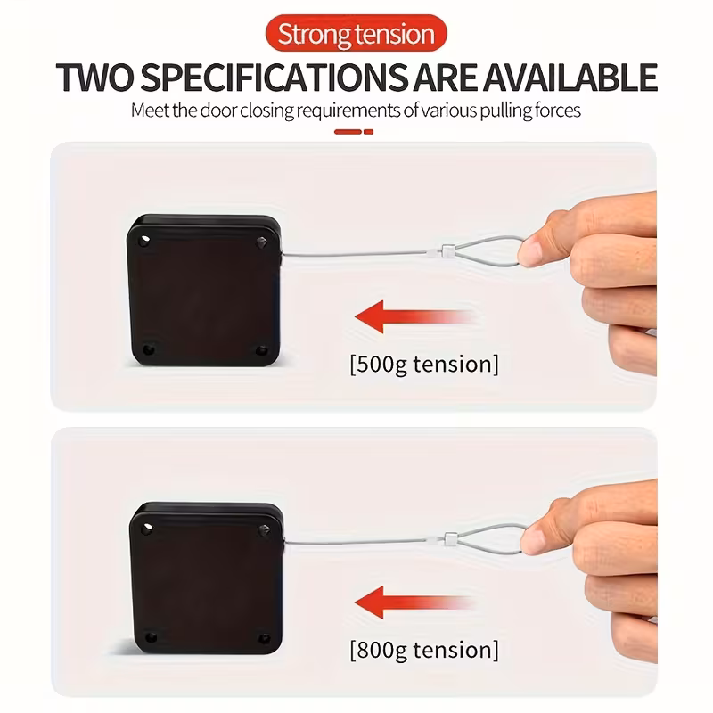 automatic door closer with adjustable strength punch free quiet sliding screen auto door closer with drawstring for bathroom bedroom home office Product details 2