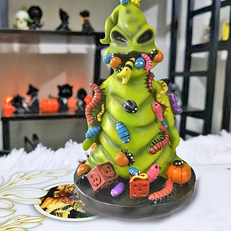 

Halloween Resin Decorative Figurine, For Home And Garden Display, Outdoor Resin Statue With Candy And Pumpkins Design