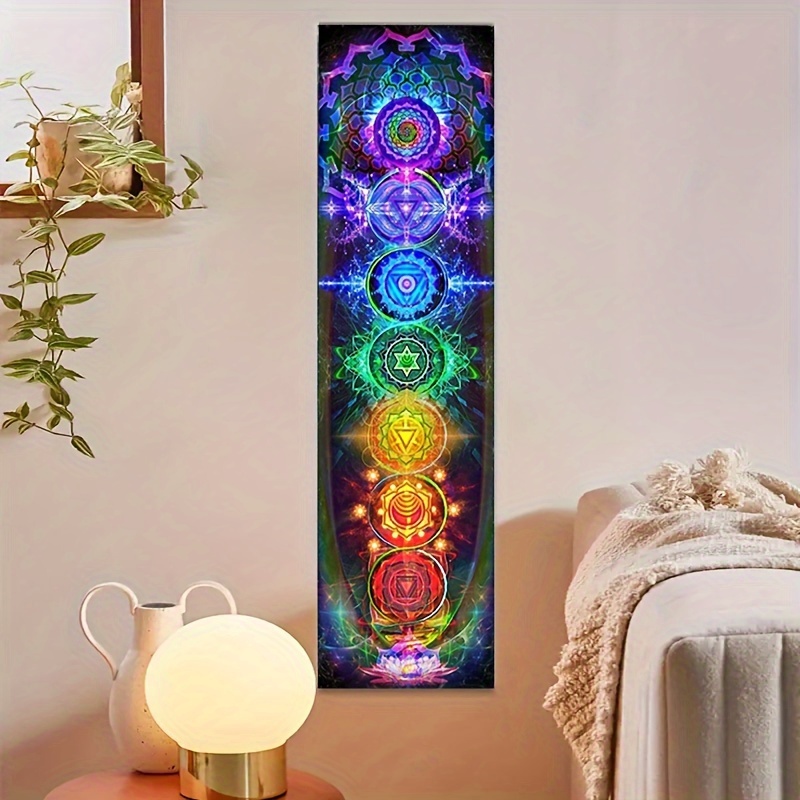 Psychedelic Chakra Tapestry Wall Hanging For Meditation Yoga Room_voghion.com