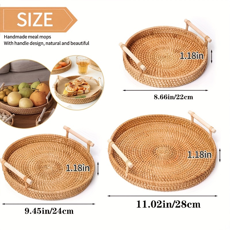 Handmade Rattan Tray - Fruit Plate, Insulation Pad