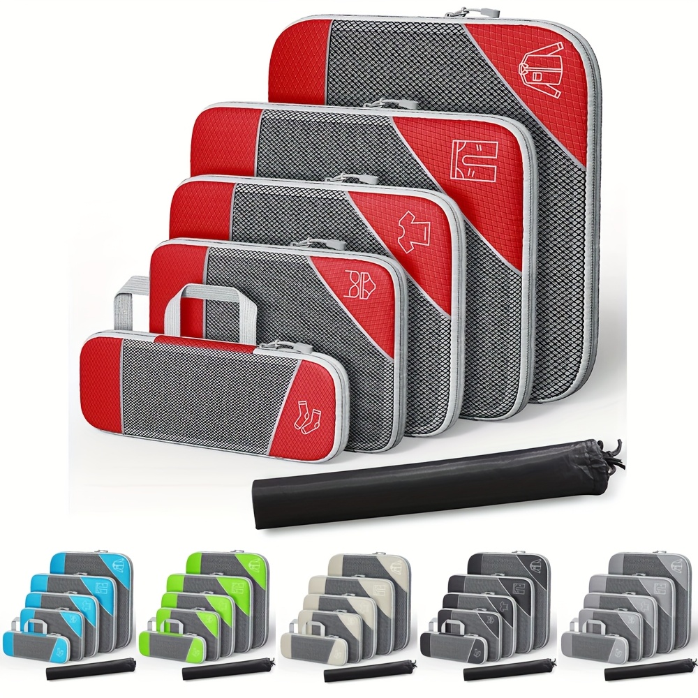 item picture Compression Packing Cubes, Set Of 6 Travel Packing Organisers Travel Packing Cubes Set Compression Bags For Travel Luggage Organizers For Suitcases Travel Accessories (6pcs)