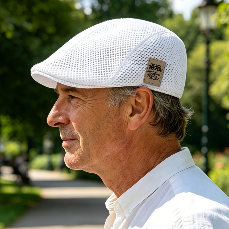 TEMU Seniors' Mesh Bucket Hat, Breathable And Non-stuffy Outdoor Sunshade Cap, Men's Flat Top Hat For