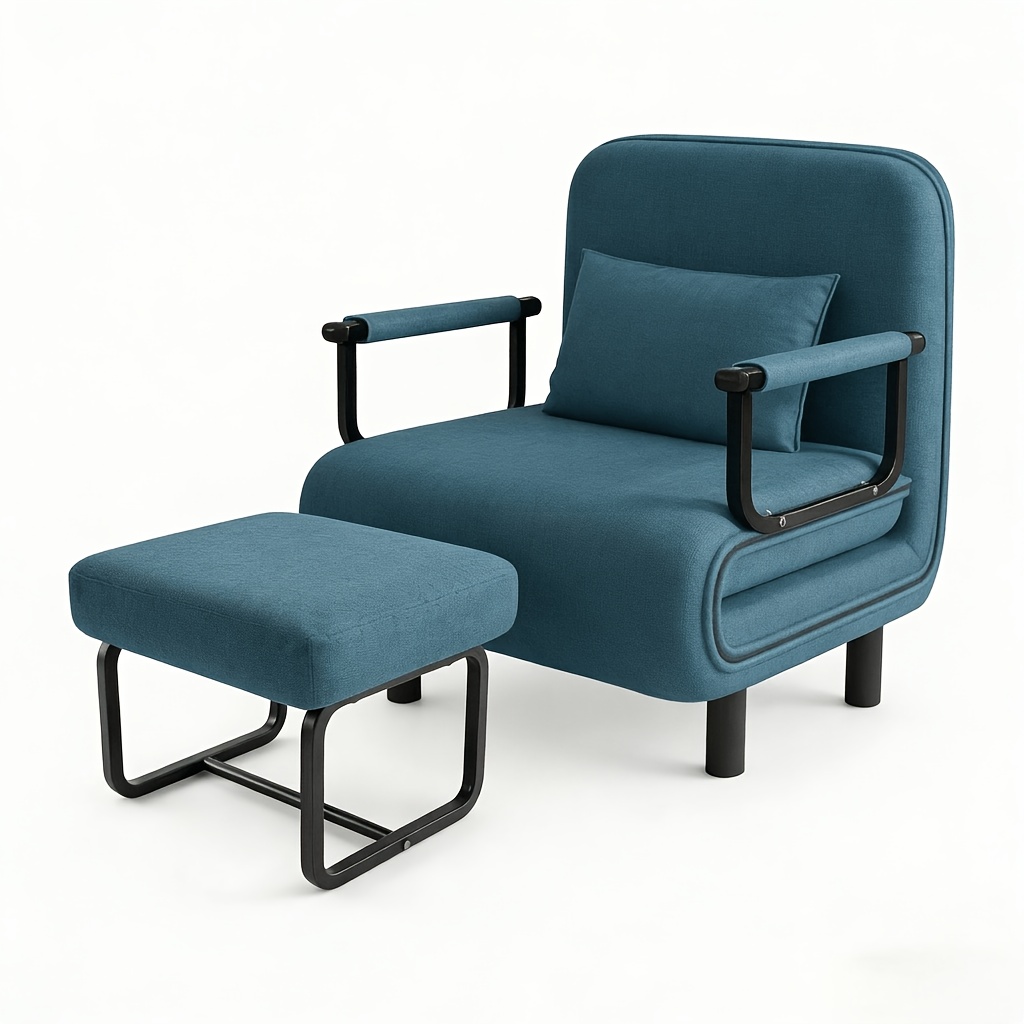 Image of Simple Single Sofa Bed, Adjustable Backrest With Corner Headrest, Practical Size Of 60* 47* 137cm, Easy To , Relaxed And Comfortable For Sitting And Sleeping, Strong Support, In Multiple Colors