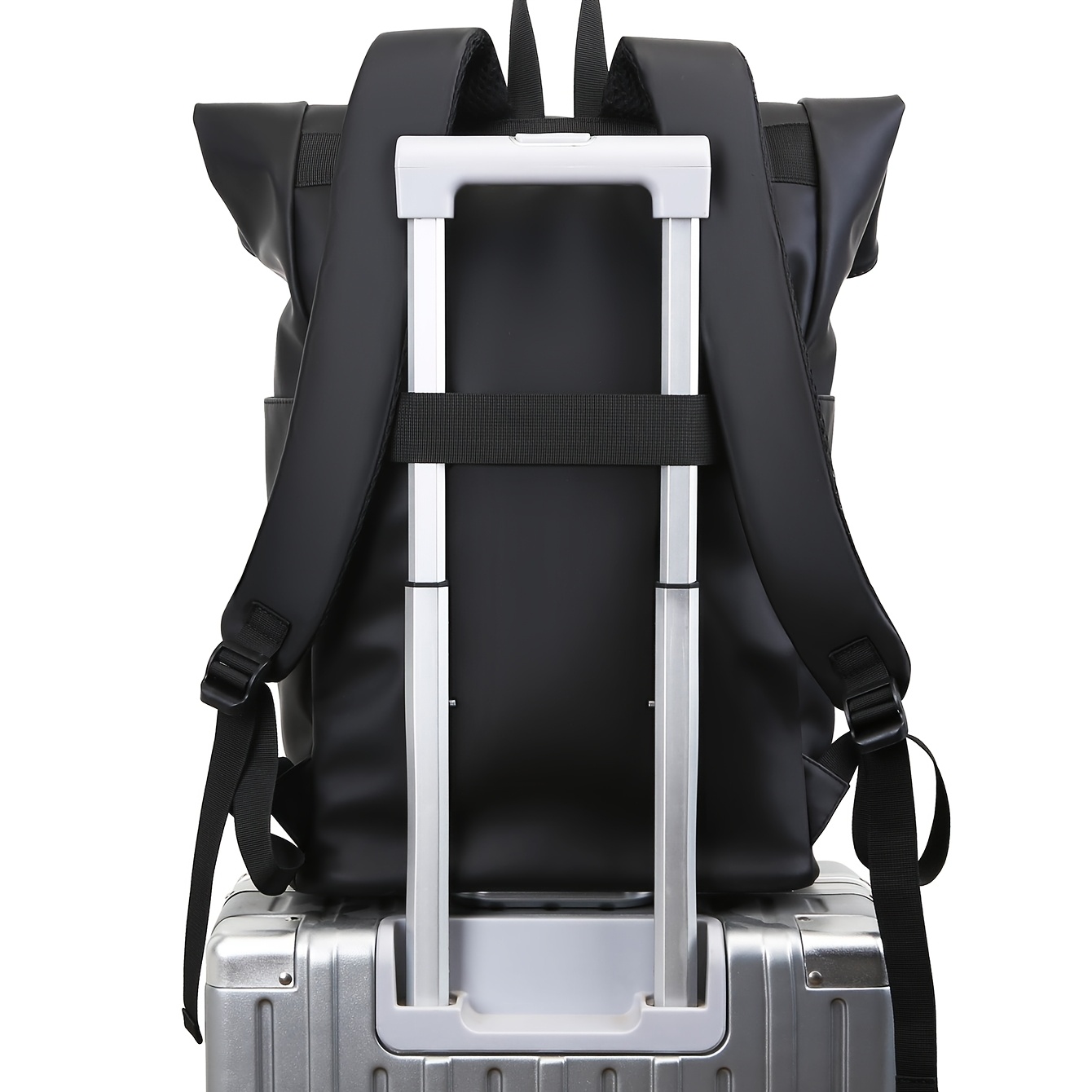 Fashionable Solid Color Adjustable Shoulder Strap with Zipper Closure, Suitable for Carrying on a Trolley Case. This Men'S Casual And Minimalist Backpack Is Ideal for Daily Use, Business Trips