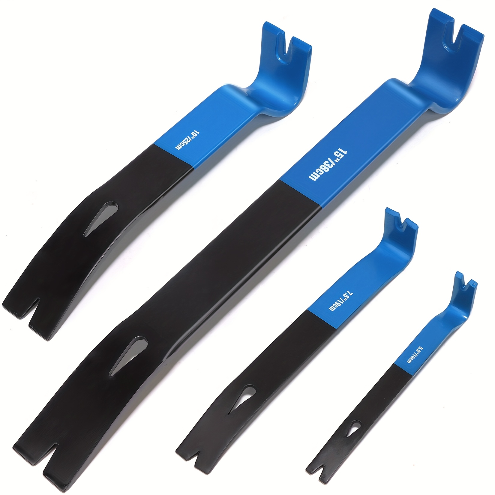 TEMU Wpm 4pcs Flat Pry Bar Set -15" 10" 7.5" 5.5"- Heavy Duty & Mini Nail Puller , Utility Claw Bar, , High- Flat Bar Tool For Home Remolding &