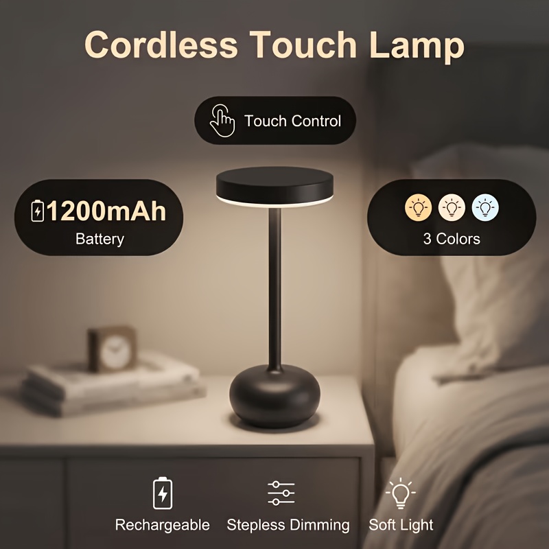 LED Desk Lamp with Three-Color Dimmable Touch Control