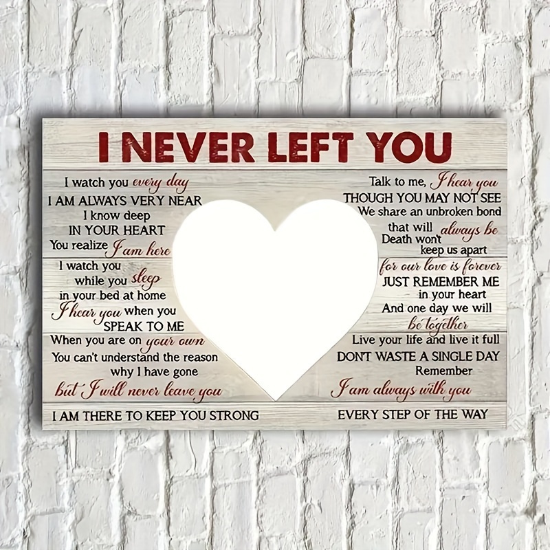 

Inspirational Pine Wood Framed Canvas Art - "i Will Never Leave You" Heaven Landscape Wall Decor, Customizable Memorial Plaque With Heartfelt Verse, Home Bereavement Gift, 11.8x15.7 Inch - 1 Piece