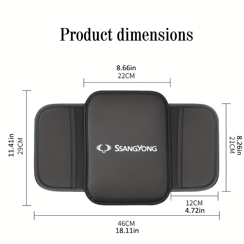 TEMU de descansabrazos de cuero PU para SSangyong, compatible con SSangyong Musso /Rexton //////Chairman/Sport/Xlv - cojín para consola central,