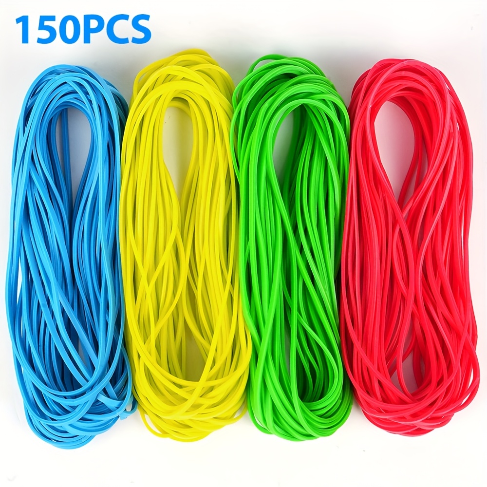 TEMU Large Rubber Bands, 170pcs Big Rubber Bands, Assorted Color, Size #117b 7×1/8" Heavy Duty Long Rubber Bands For Trash Can File Folders Office