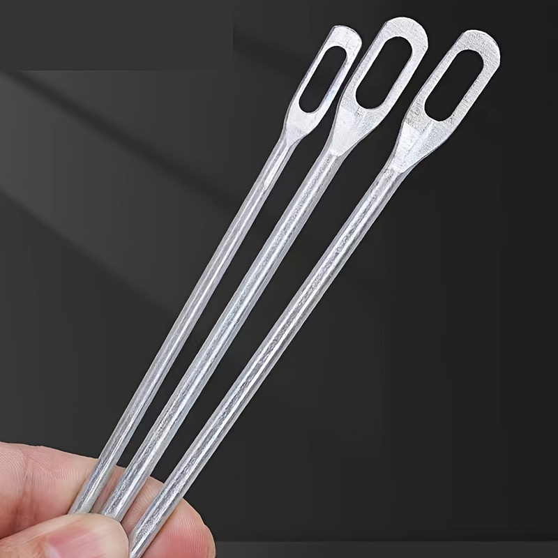 

3-pack Stainless Steel Elastic Threading Needles For Sewing - Large Eye Threader Tool Set For Waistbands, Skirts & Hats Sewing Supplies Accessories Sewing Accessories