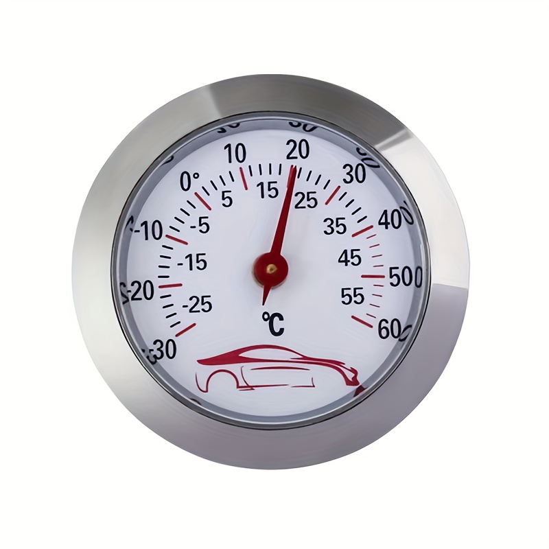 E-shop 367D Zifferblatt - Mini Auto Thermometer mit einem 43mm Rundinstrument zur Temperaturmessung von -30 bis 60℃, ohne Batterie