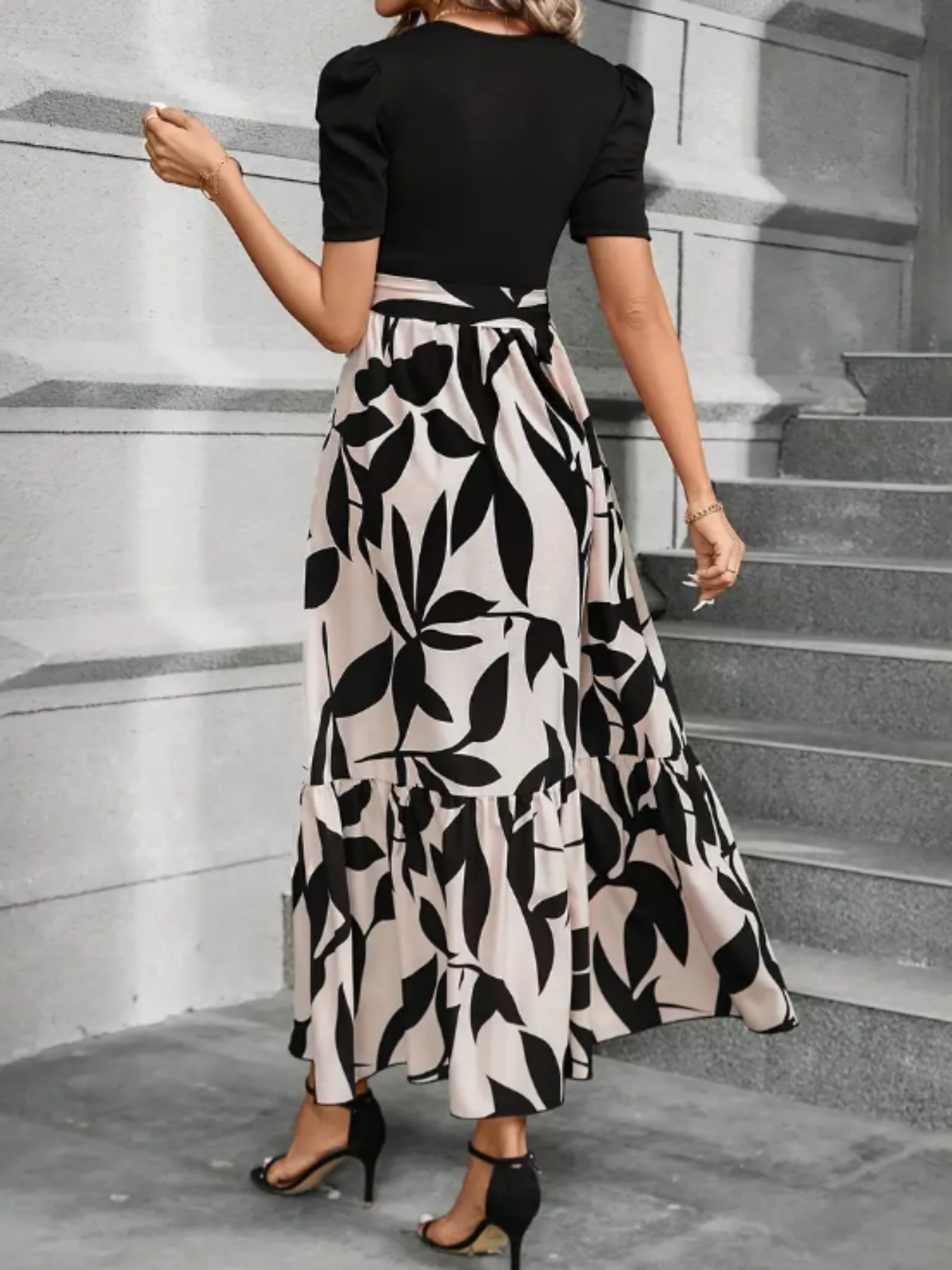 floral flowy wedding guest dress Ever-Pretty Elegant A-Line Chiffon Midi Mother of the Bride Dress