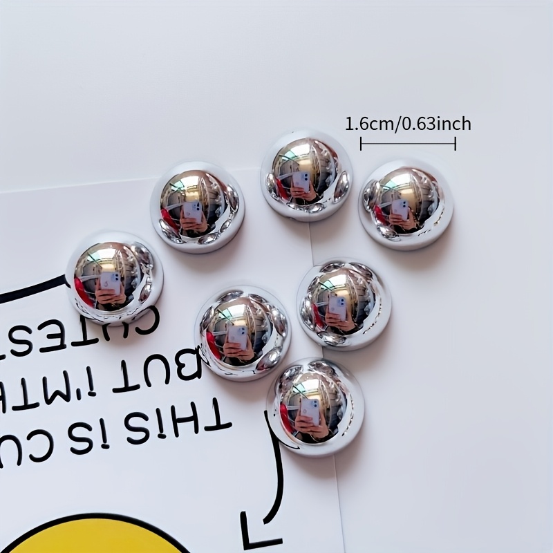 TEMU 7-teiliges galvanisiertes silbernes Metall Halbkreis Kühlschrankmagnet Set, niedliche Cartoon silberne Kühlschrankmagnete für Küche, Büro