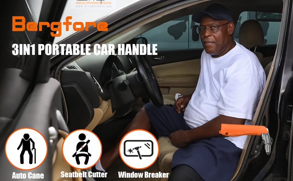 Multifunctional Car Handle Assistant for Elders & Disabled, 3-in-1 Automotive Door Support Handle, Senior Friendly Car Door Lever