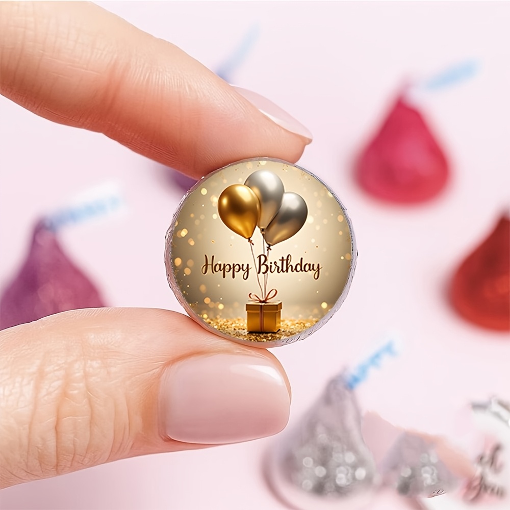 160pcs Luxurious Milestone Birthday Celebration Theme Round Stickers, Glossy Balloon Bouquet, Gift Box Packaging Ornaments And Soft Decorations