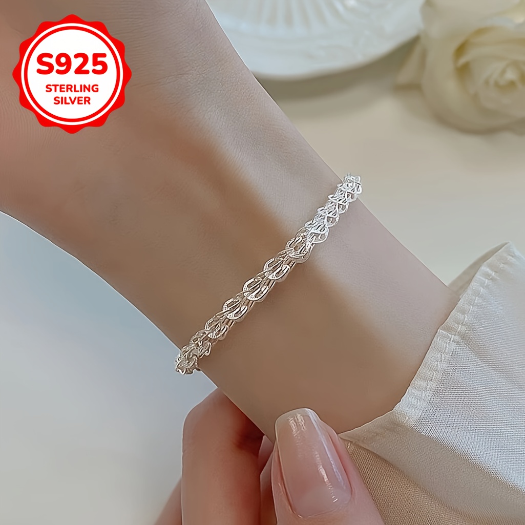 

Sterling Silver S925 Vintage Tail Bracelet For Women, Elegant , & Gift, Jewelry