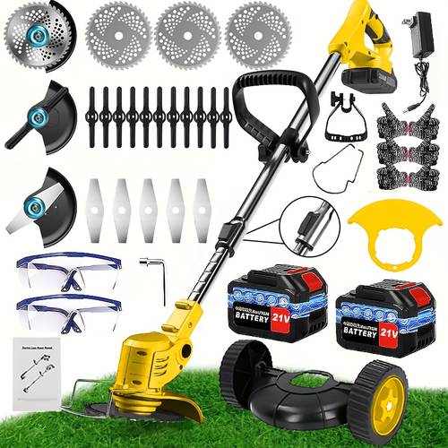 portable home electric lawn mower yard weeder lawn mower with 3 models of and two high capacity lithium ion batteries lots of gifts suitable for lawn yard for father husband fathers day gift