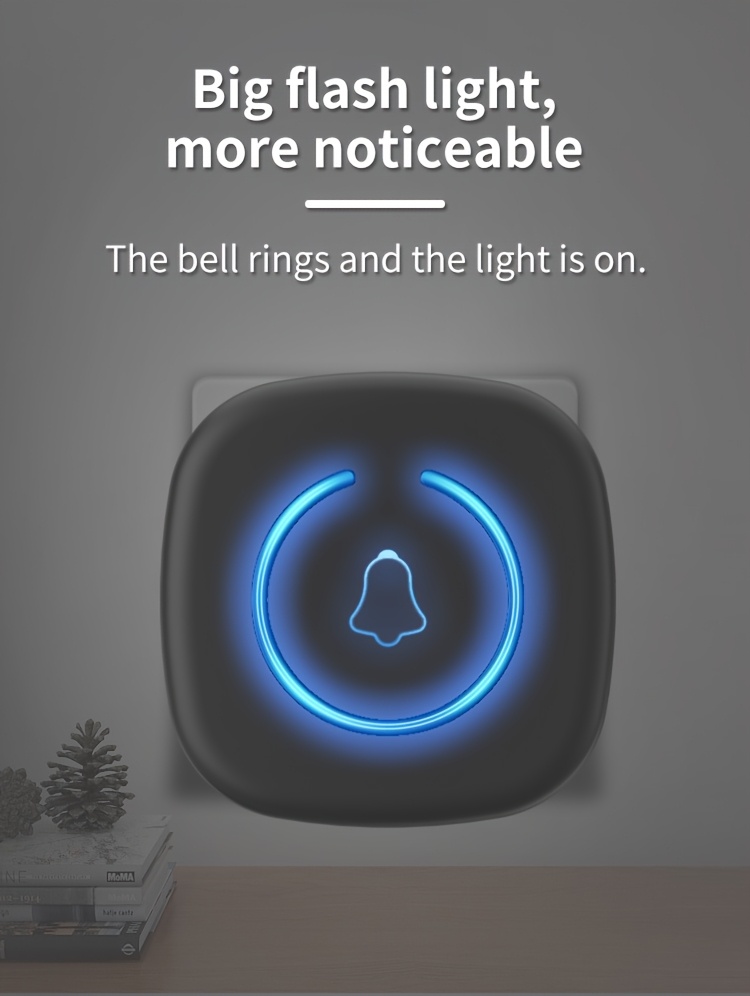 wireless doorbell with 3 plug-in receivers + 2 buttons, 60 ringtones and led flash light, receiver discriminates different   for unique tones, 304.8meter range battery-powered chime kit with 5 volume levels, suitable for home, office, apartment use, eu plug Product details 5