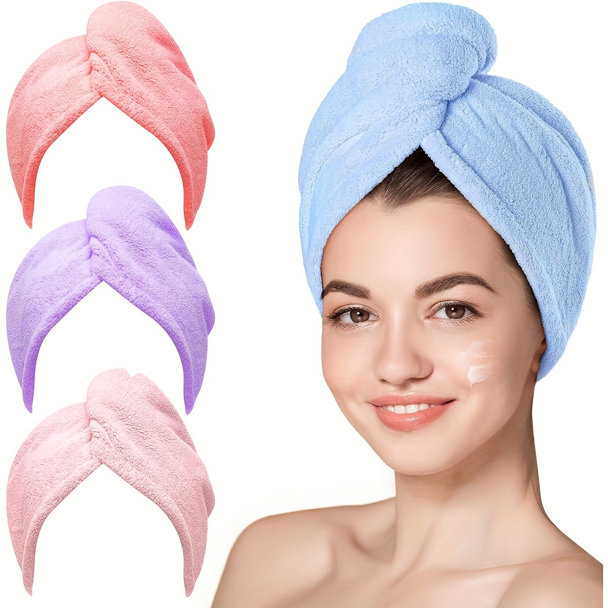 

4 Or 8 Pieces, Women's Microfiber Headscarf, 25.40cm X 69.20cm Super Absorbent Quick Drying Headscarf, Suitable For Dry Curly Long Thick Hair (pink, Purple, Light Pink, Blue)