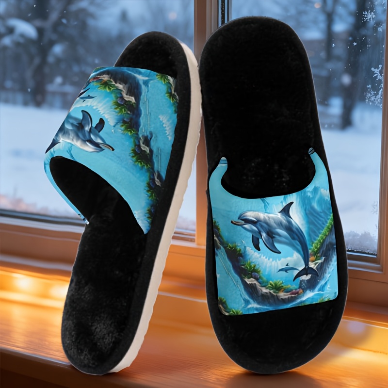 TEMU In Blue , The Soft And Adorable Through . Slippers, Designed For A Atmosphere, Feature Jumping The Azure , Women Shoes