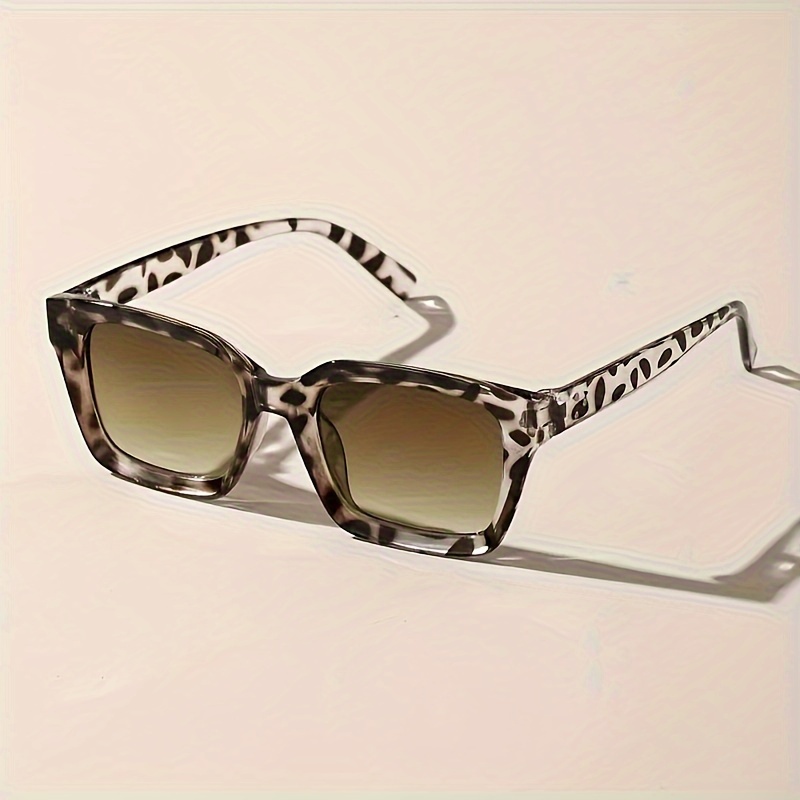 womens square fashion glasses leopard print gradient lenses  display picture 3