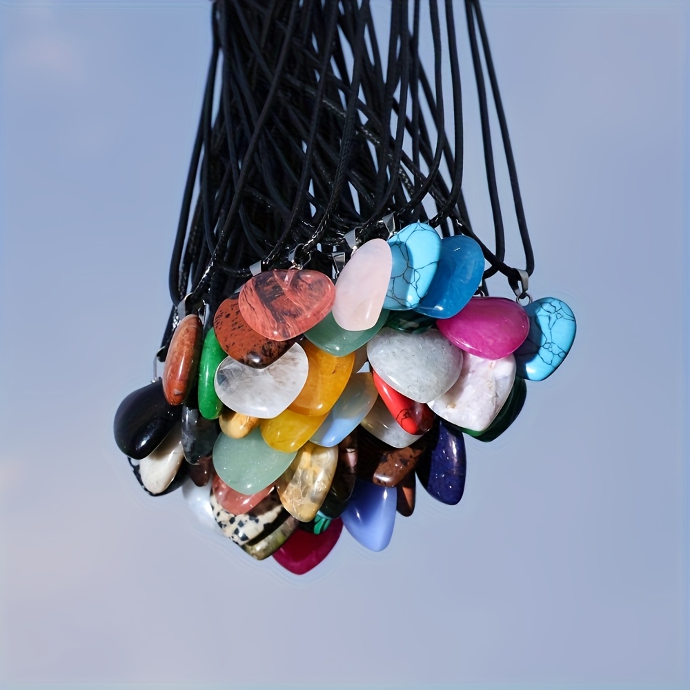 Heart Pendant Set with 40 Random Colour Natural Charms