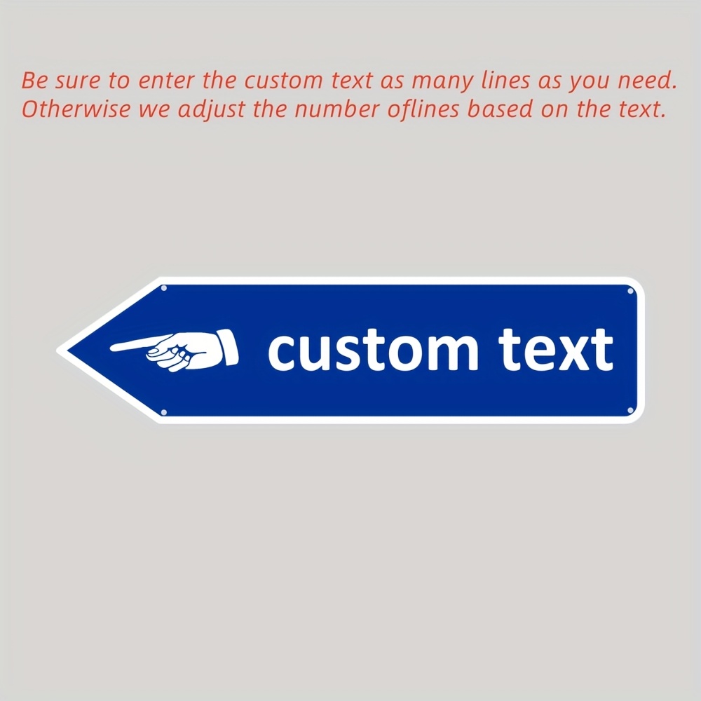 TEMU Personalized Aluminum Arrow Signage, Custom Text Wall Art, Versatile Decoration For Streets, Businesses, Courtyards, And Outdoor Settings,