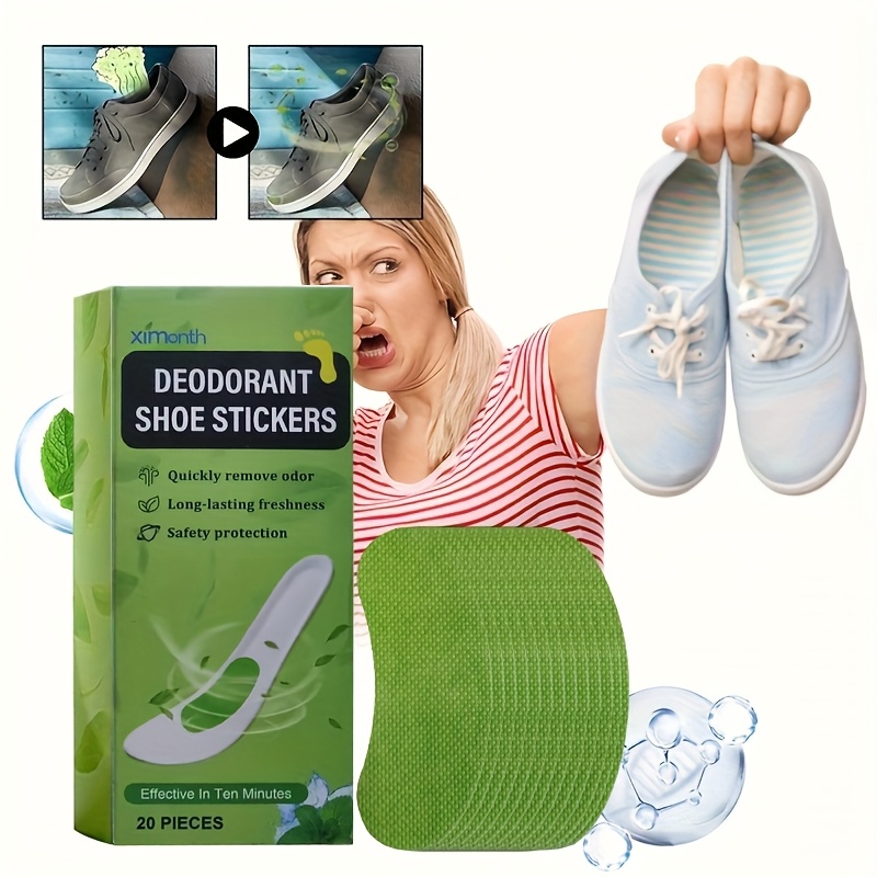 20pcs Shoe Stickers - Sweat-Absorbent & Odor Universal Fit for All Shoe Types, Material: Other, Commercial Cleaning, for Home Use / All Shoe Models / Everyone, Shoe Care Essentials