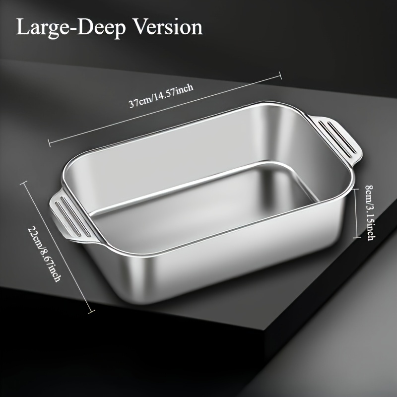 TEMU [kitchen Tools] Multi-functional Stainless Steel Baking Tools, Size For More Safety, Reusable Baking Pan For Grilling And Baking Home Kitchen