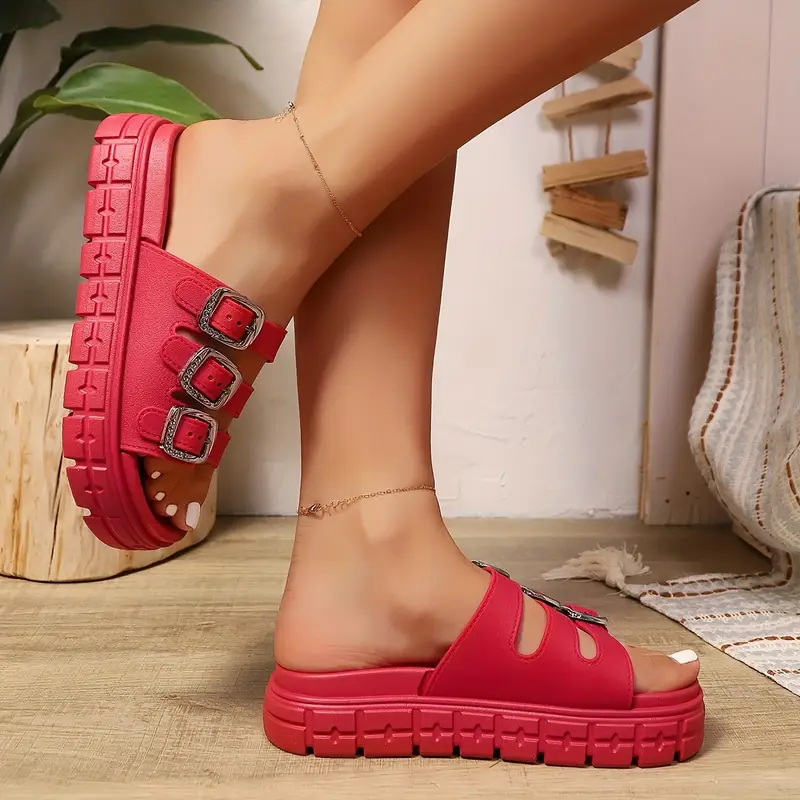 womens beach vacation sandals with thick sole three straps comfortable and breathable non slip bohemian for summer outdoor and home use Product details 23