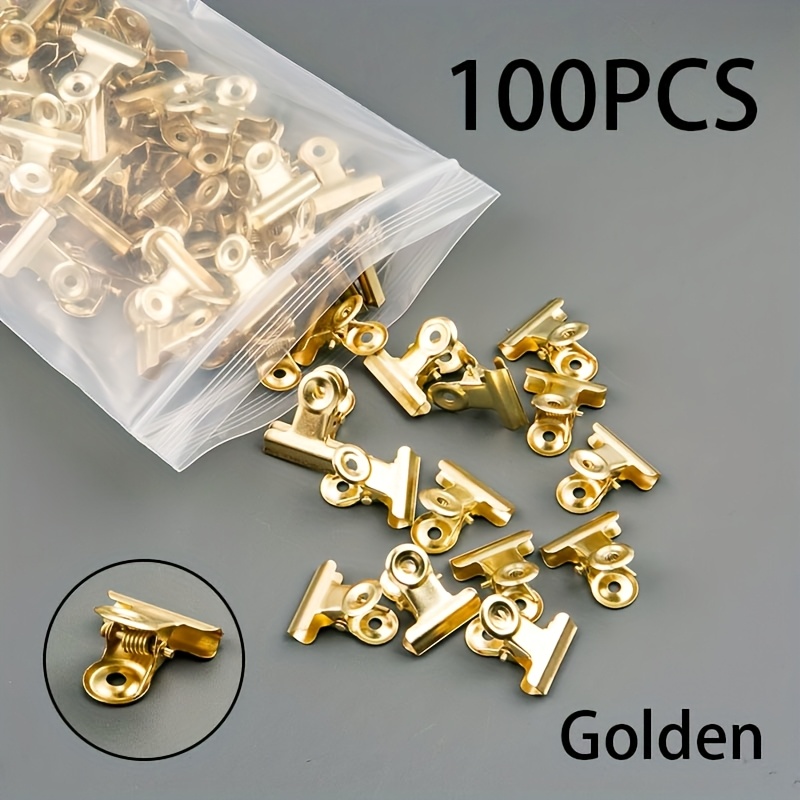 TEMU 100pcs Rose Golden/gold/bronze/black/silvery Photo Clips, Suitable For Photos, Labels, Office And Home Decor, Five-color Binder Clips For Diy,