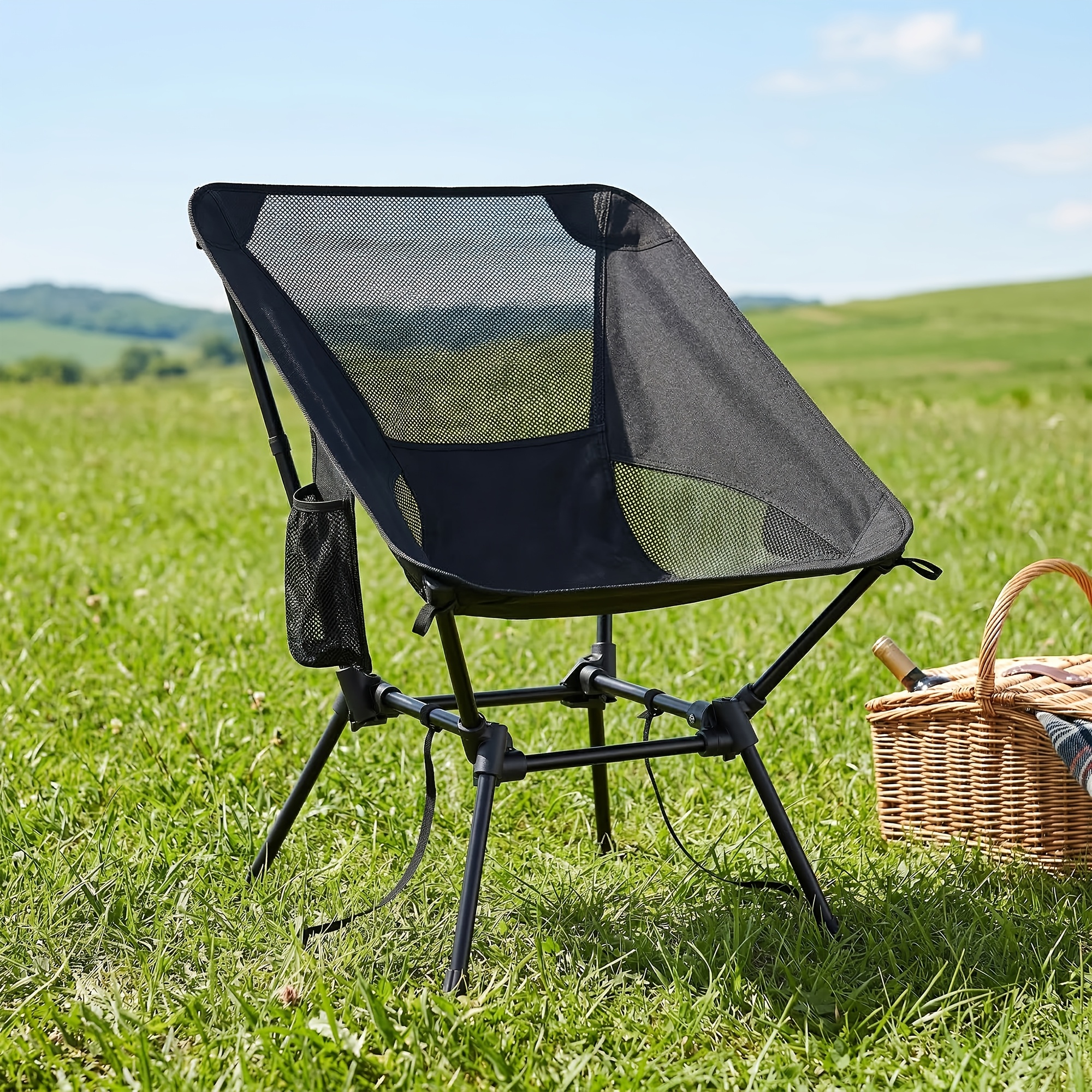   beach chair featuring adjustable height a durable   that supports up to 330   two storage pockets and a lightweight foldable design ideal for camping and travel Product details 6