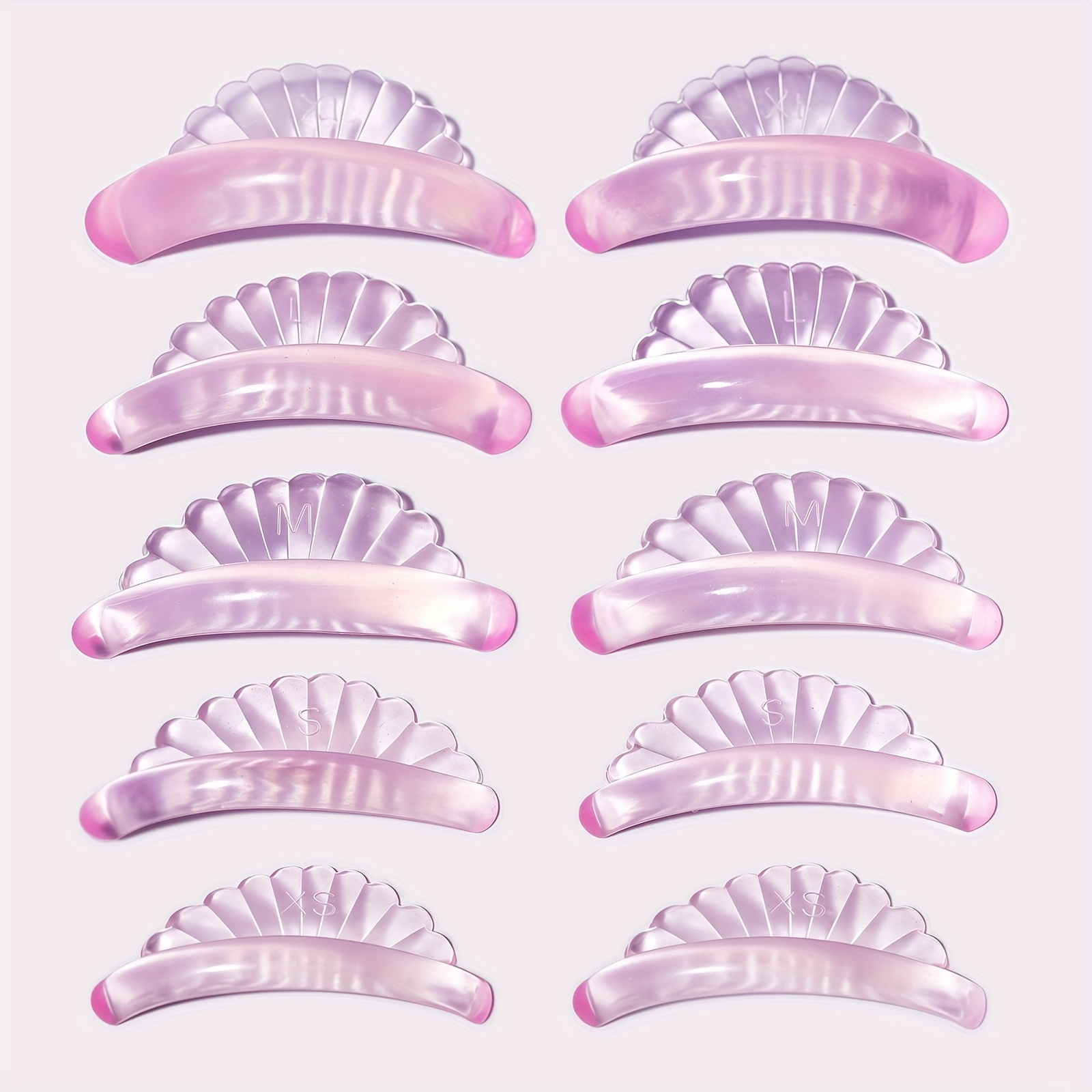 TEMU 5 Pairs Reusable Eyelash Extension Sticky Lashes Rods 3d Eyelash Curler Accessories Shell Style Eyelash Perm Curler Eyelashes