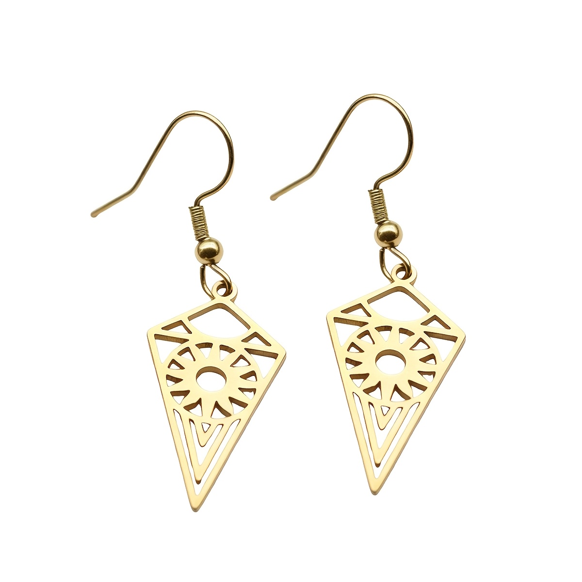 Women's Boho Chic Geometric Sunburst Tribal Dangle Earrings