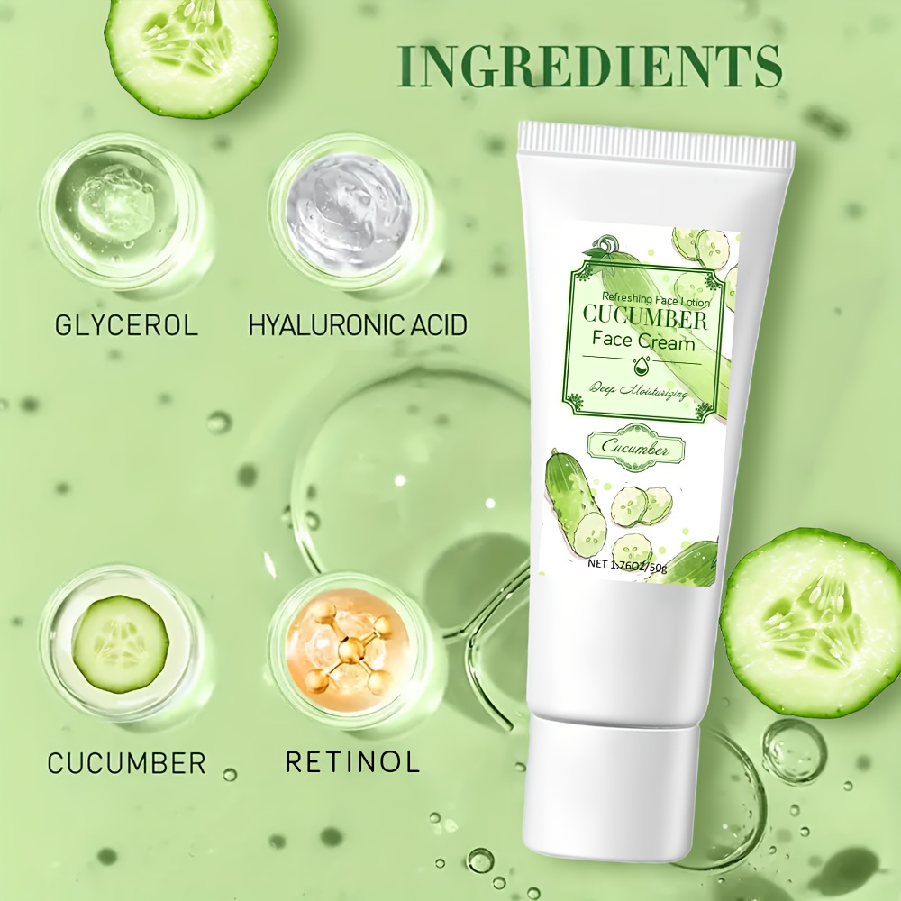 Cucumber Face Cream Hyaluronic Acid Retinol Moisturizing
