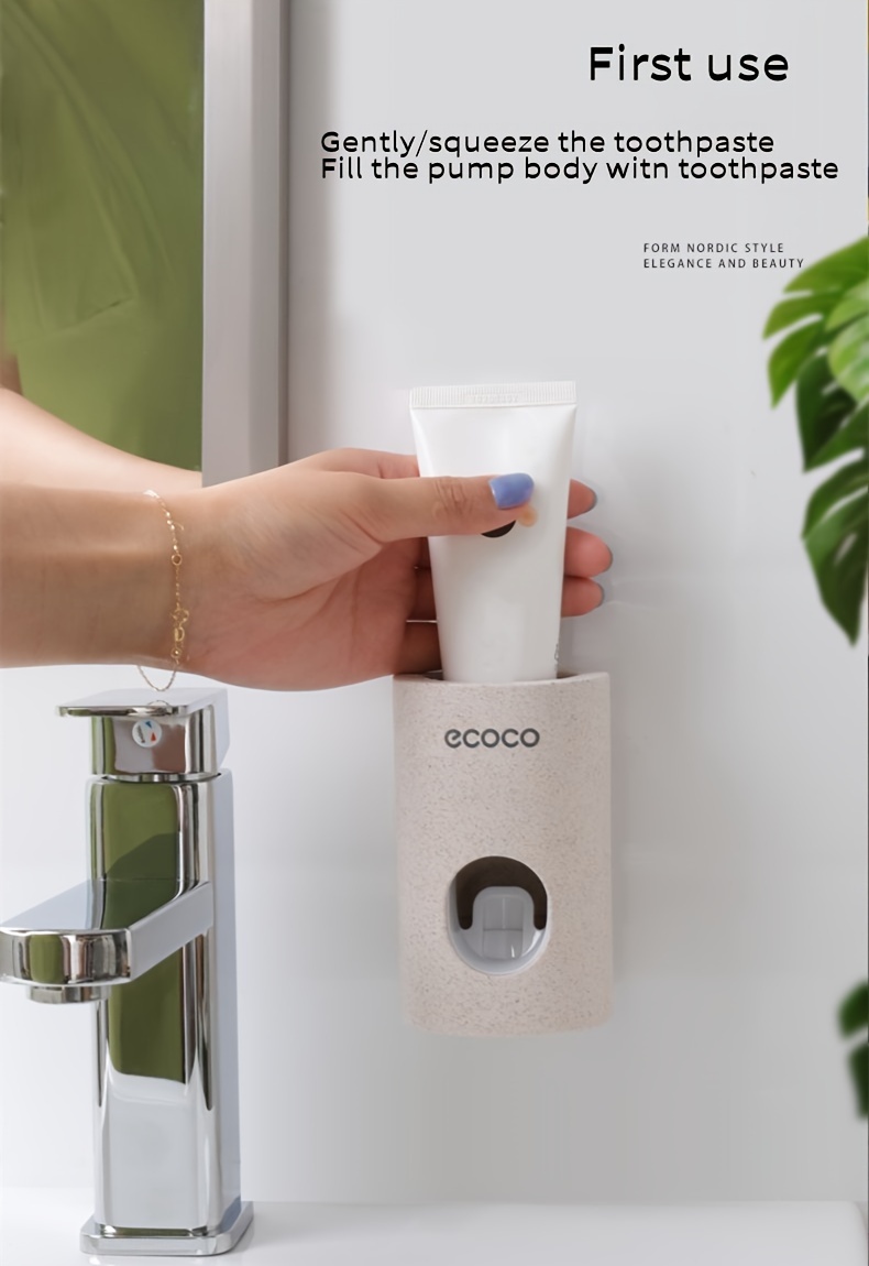 1pc bathroom supplies punch free self toothpaste dispenser easy to remove and wash toothpaste automatic toothpaste squeezer white Product details 5