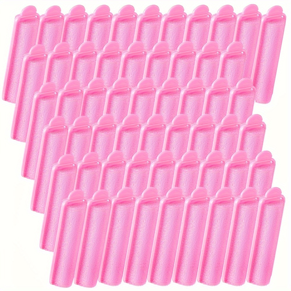 

56pcs Bigoudis en Mousse Douce - 0.59" Rouleaux Flexibles pour Coiffures de Nuit , Unisexe, Rouleaux en Mousse Pailletée Rose pour Tous Types de Cheveux, Rouleaux à Cheveux