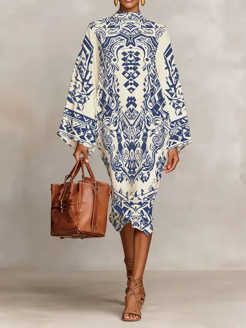 blue and white african dress African Print Blue Infinity Multiway Maxi Dress