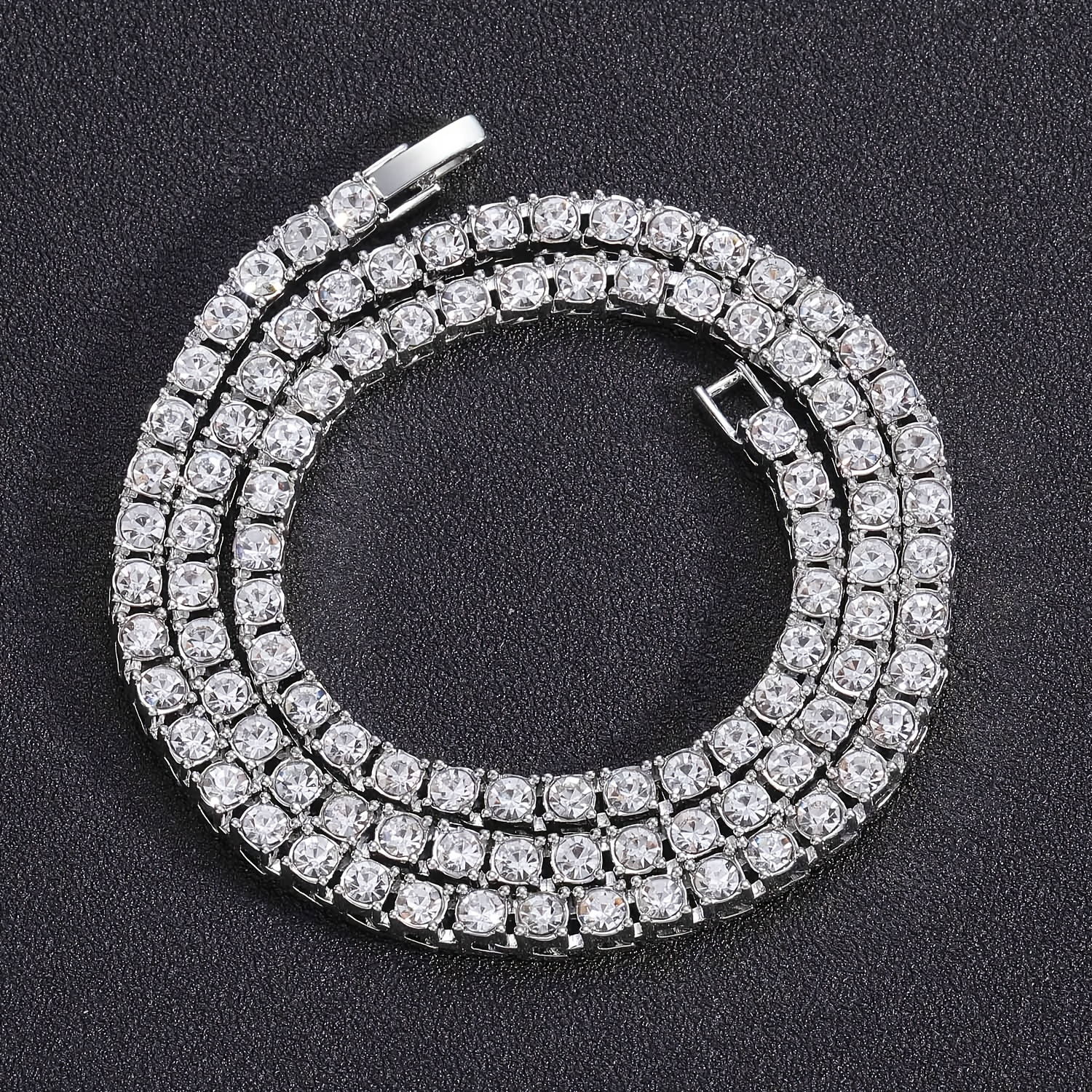 4mm Cubic 5a Zirconia Charm Bracelet For Women Men, Box Packed
